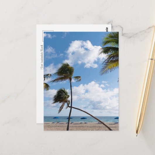 Zonnig Fort Lauderdale Beach Briefkaart (Voorkant / Achterkant in situ)