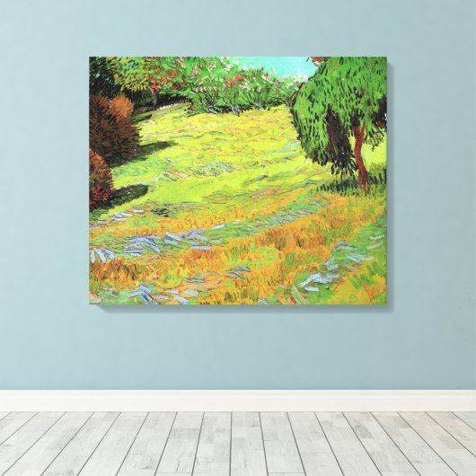 Zonnig gazon in een openbaar park door Vincent van Canvas Afdruk (Insitu (Houten vloer))