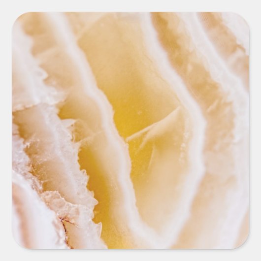 Zonnig geel agaat vierkante sticker (Voorkant)