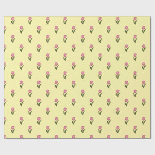 Zonnig Geel Bloemig Inpakpapier Elegante Botanis