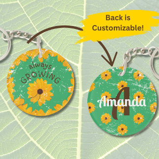 Zonnig geel bloemslijtsel look acryl Sleutelhanger