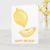 Zonnig geel citroenen aangepaste bericht Verjaarda Kaart (Gele Bloem)