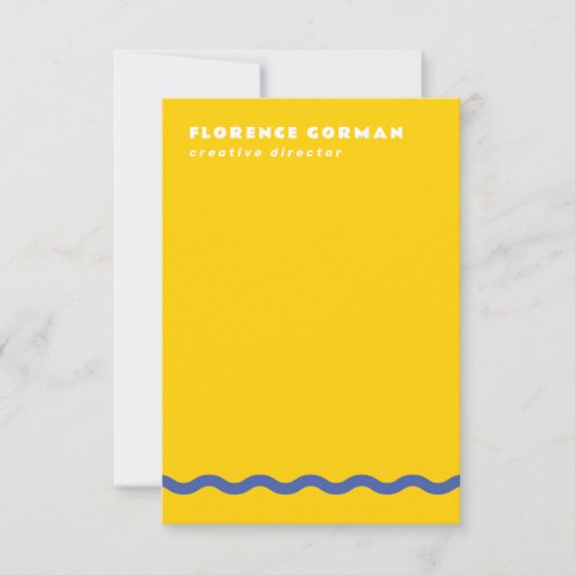 Zonnig geel en blauw violet golvend Lijst persoonl Bedankkaart (Voorkant)