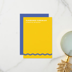 Zonnig geel en blauw violet golvend Lijst persoonl Bedankkaart