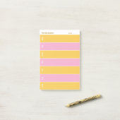 Zonnig Geel en Roze Aangepaste Weekplanner Post-it® Notes (Op bureau)