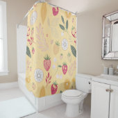 Zonnig Geel Fruit Douchegordijn – Vrolijk Badhuis (In situ)