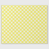 Zonnig Geel Gingham Patroon Cadeaupapier (Vlak)