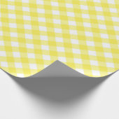 Zonnig Geel Gingham Patroon Cadeaupapier (Hoek)