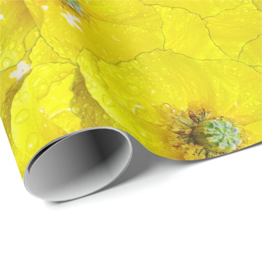 Zonnig geel mais papaver patroon cadeaupapier (Rol Hoek)