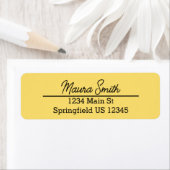 Zonnig geel minimalistisch retouradres label (Insitu)