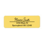Zonnig geel minimalistisch retouradres label (Voorkant)