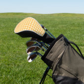 Zonnig geel Sinaasappel Ish Gingham Plaid Golfheadcover (Insitu)