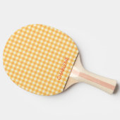 Zonnig geel Sinaasappel Ish Gingham Plaid Tafeltennisbatje (Zijkant)