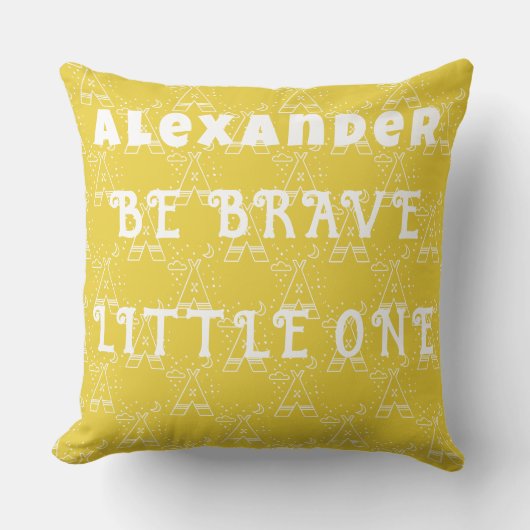 Zonnig geel Tribal Tepee Kussen (Voorkant)