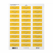 Zonnig Geel Trouw Wit Monogram Terugkeeradres Etiket (Full Sheet)