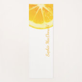 ZONNIG GEEL WIT GESNEDEN CITRUSVRUCHT TEKST YOGAMAT (Voorkant)