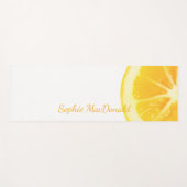 ZONNIG GEEL WIT GESNEDEN CITRUSVRUCHT TEKST YOGAMAT (Voorkant (horizontaal))