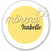 ZONNIG GEEL WITTE OCHTEND Mōrena Māori AANGEPASTE  Sticker (Voorkant)