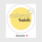 ZONNIG GEEL WITTE OCHTEND Mōrena Māori AANGEPASTE  Sticker (Vel)