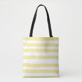 Zonnig geel witte strepen op de Waterverf Tote Bag (Voorkant)