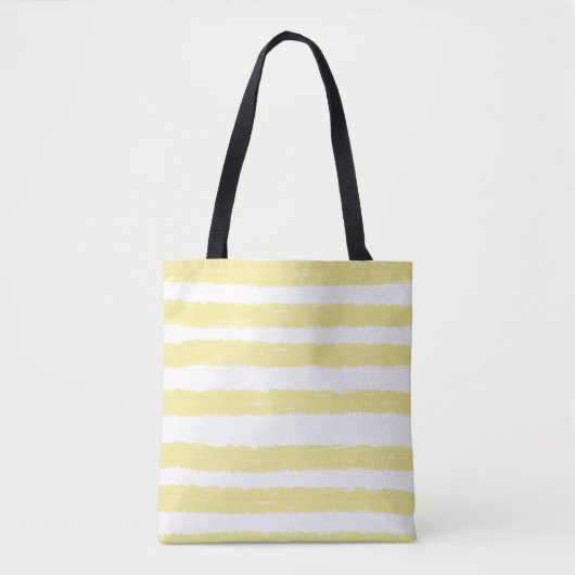 Zonnig geel witte strepen op de Waterverf Tote Bag (Voorkant)