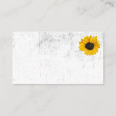 Zonnig geel zonnebloem op zwart en wit visitekaartje (Achterkant)