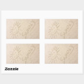 Zonnig gezicht in het zand gelukkig strand rechthoekige sticker (Vel)