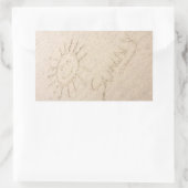 Zonnig gezicht in het zand gelukkig strand rechthoekige sticker (Tas)