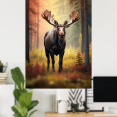 *~* Zonnig Golden AP49 MOOSE Natuur Bos Poster (Thuiskantoor)