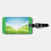 Zonnig groen veld landschap bagagelabel (Voorkant horizontaal)