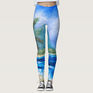 Zonnig Hawaii Beach Schilderij Tropisch Paradijs P Leggings