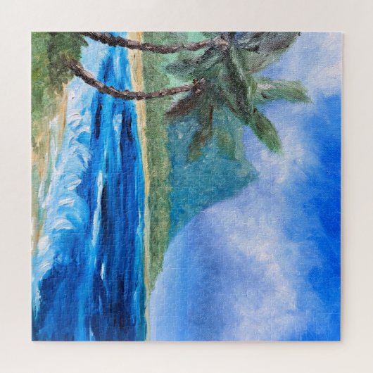 Zonnig Hawaii Beach Schilderij Tropisch Paradijs P Legpuzzel (Horizontaal)