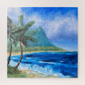 Zonnig Hawaii Beach Schilderij Tropisch Paradijs P Legpuzzel (Verticaal)
