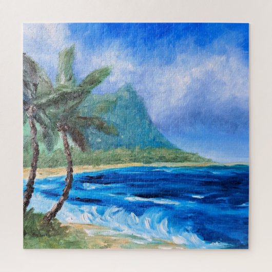 Zonnig Hawaii Beach Schilderij Tropisch Paradijs P Legpuzzel (Verticaal)