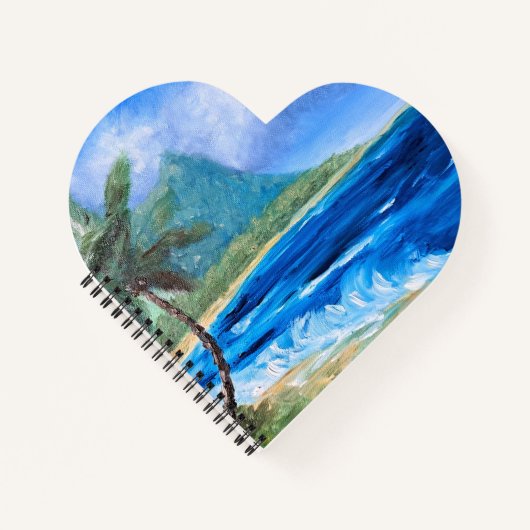 Zonnig Hawaii Beach Schilderij Tropisch Paradijs P Notitieboek (Voorkant)