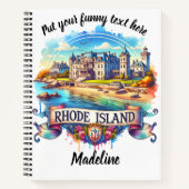 Zonnig herenhuis aan zee in Rhode Island Notitieboek (Voorkant)