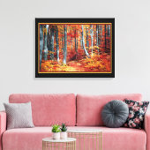 Zonnig herfstbos canvas afdruk (Insitu (Woonkamer))