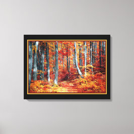 Zonnig herfstbos canvas afdruk