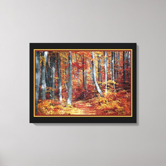 Zonnig herfstbos canvas afdruk (Voorkant)