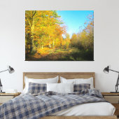 Zonnig herfstbos - canvas afdruk (Insitu (Slaapkamer))