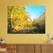 Zonnig herfstbos - canvas afdruk (Insitu (Woonkamer))