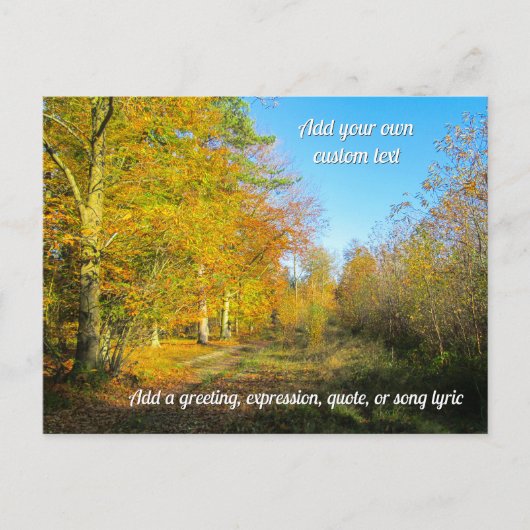 Zonnig herfstbos - Gepersonaliseerd Briefkaart (Voorkant)