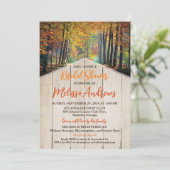 Zonnig Herfstbos, Houtnerf Bruidsdouche Kaart (Staand voorkant)