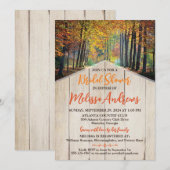 Zonnig Herfstbos, Houtnerf Bruidsdouche Kaart (Voorkant / Achterkant)