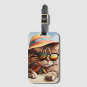 Zonnig Kat Bagagelabel (Voorkant (verticaal))