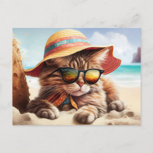 Zonnig Kat Briefkaart