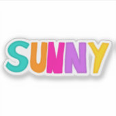 Zonnig Kleurrijk Zomer Lettering Design Sticker (Voorkant)