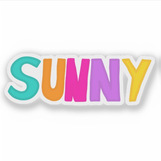 Zonnig Kleurrijk Zomer Lettering Design Sticker (Voorkant)