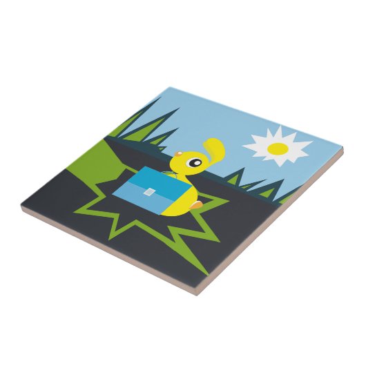 Zonnig Konijn Tegeltje (Zijkant)