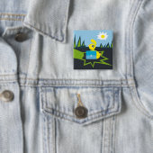 Zonnig Konijn Vierkante Button 5,1 Cm (In situ)